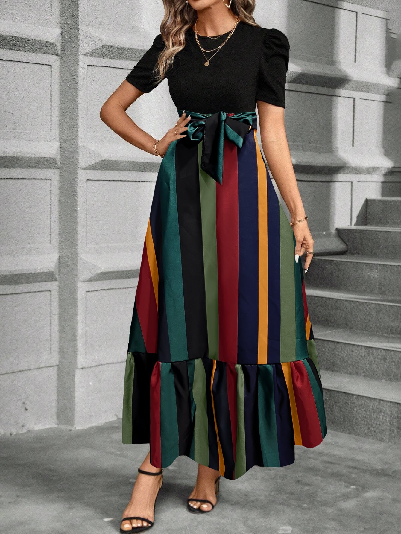 Urban Rhythm: Stripes, Structure & Sophistication -half sleeve