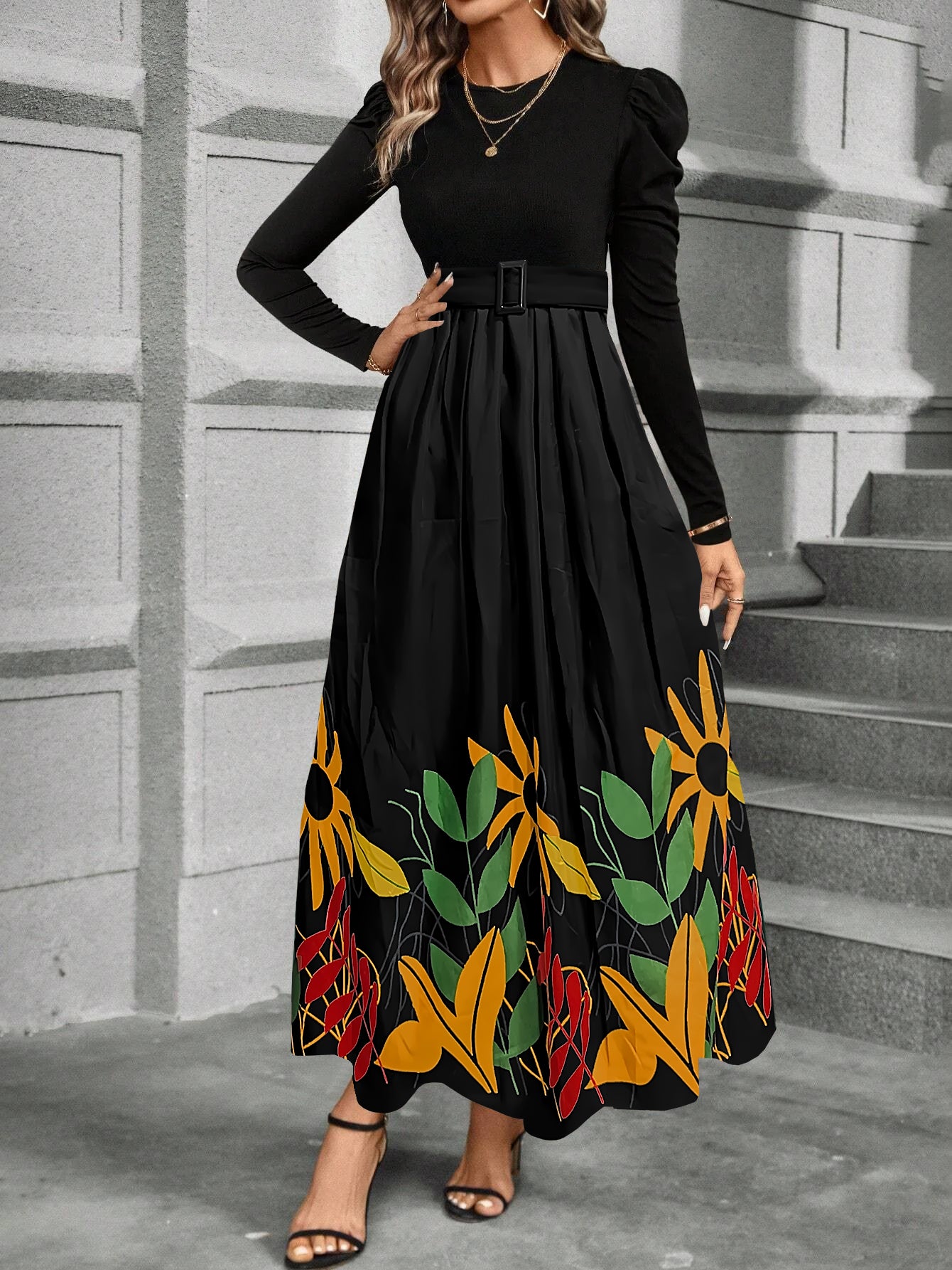 Midnight Bloom: Where Elegance Meets Nature -half sleeve