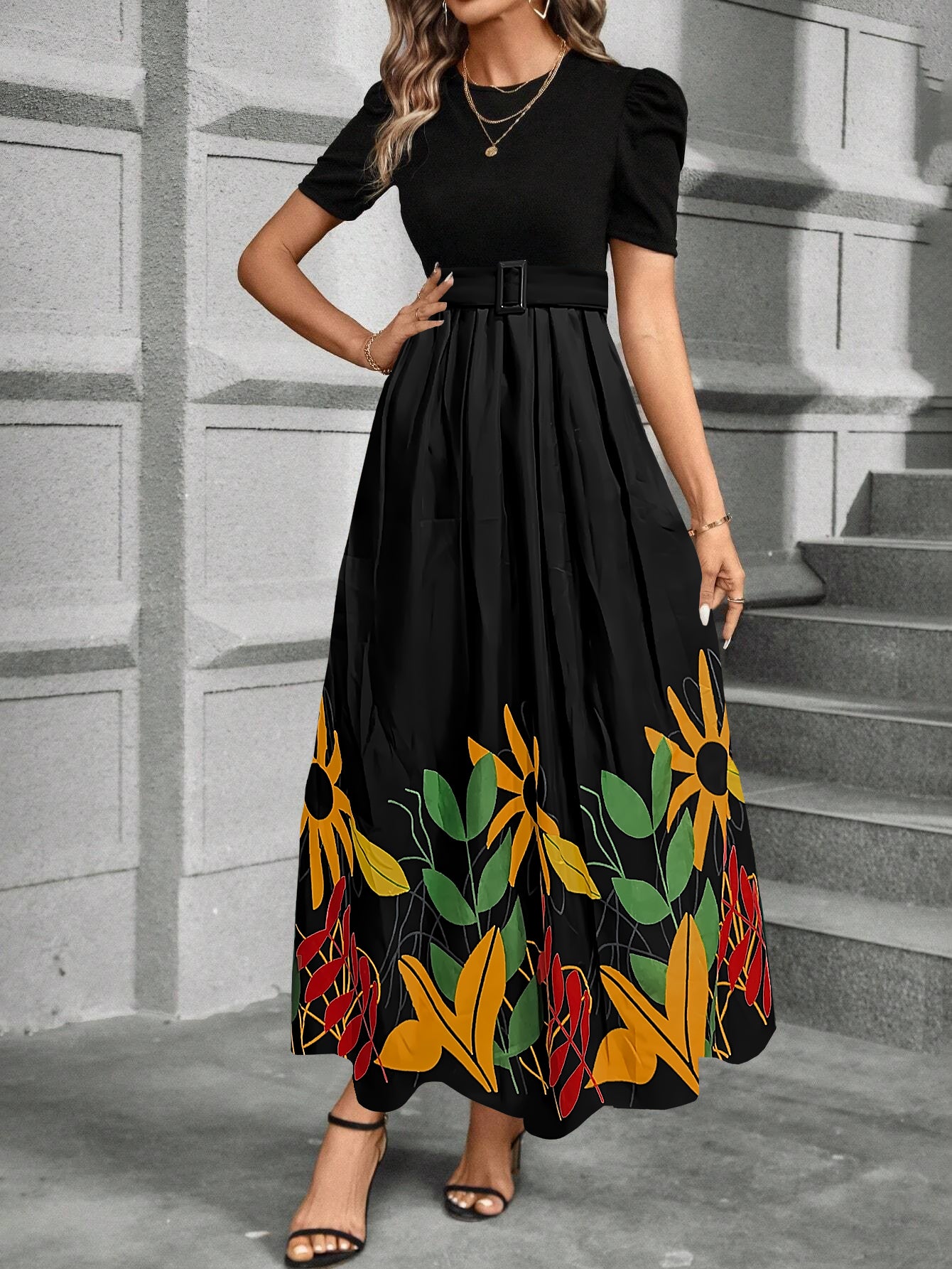 Midnight Bloom: Where Elegance Meets Nature - full sleeve