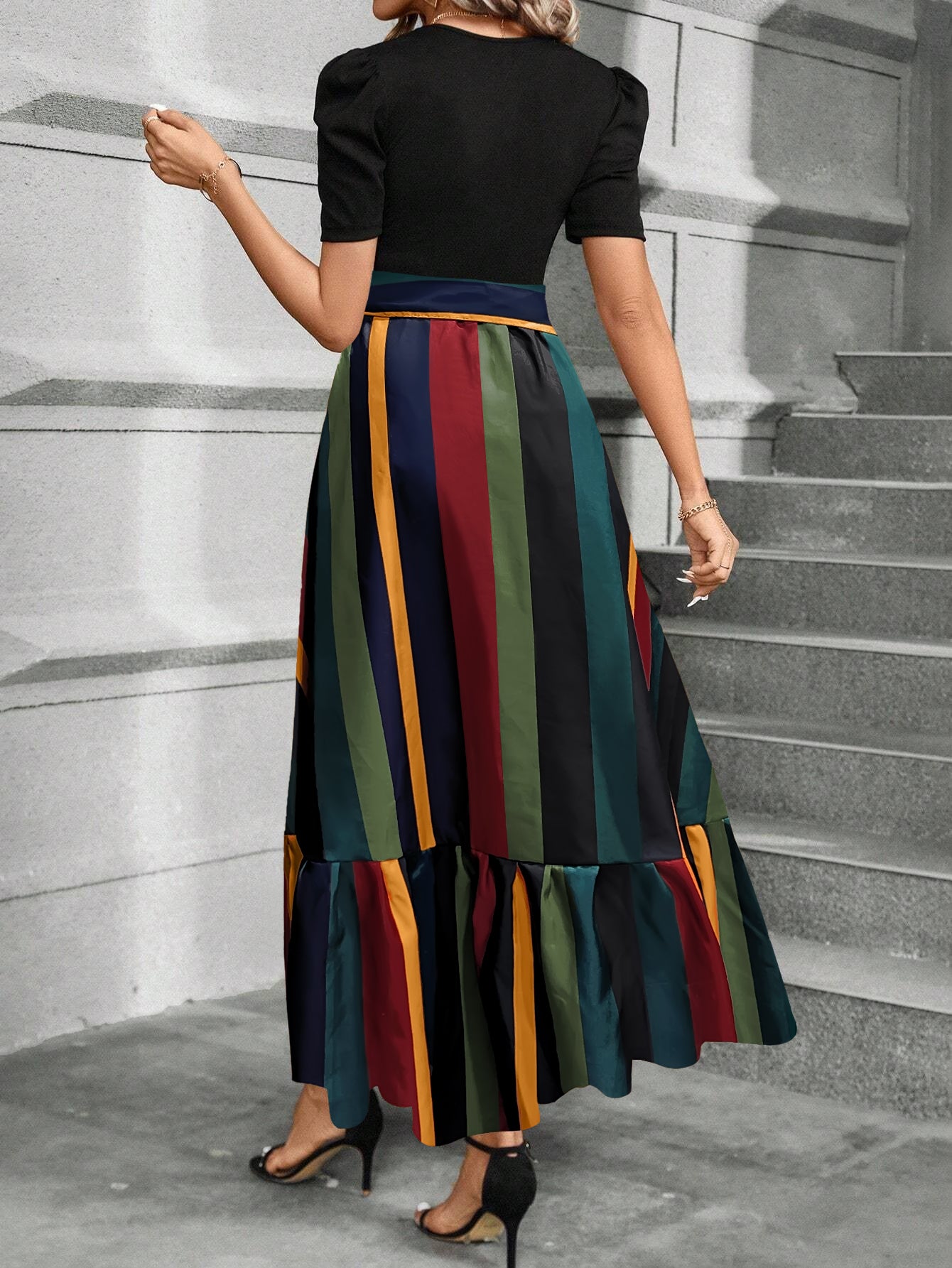 Urban Rhythm: Stripes, Structure & Sophistication -half sleeve