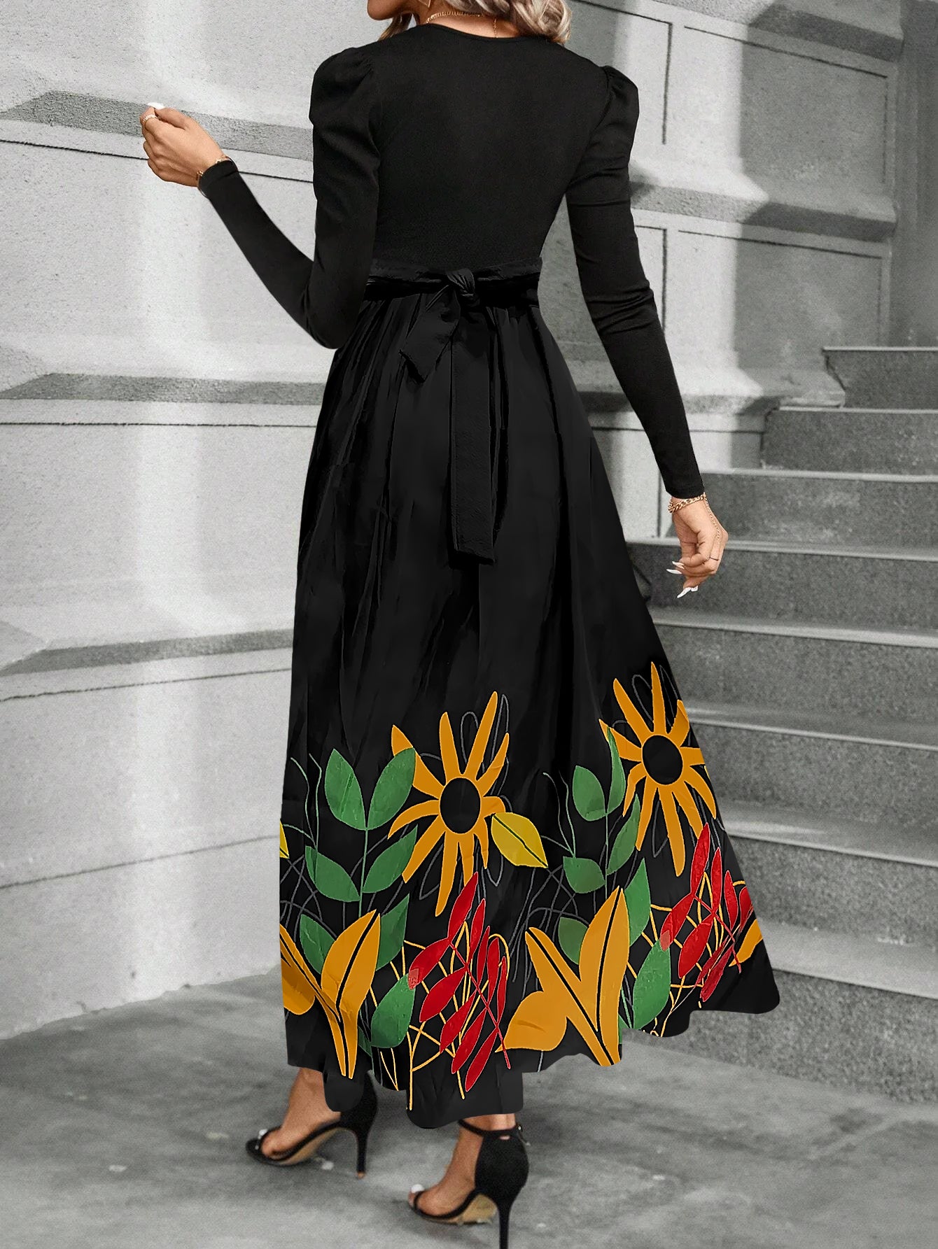 Midnight Bloom: Where Elegance Meets Nature -half sleeve