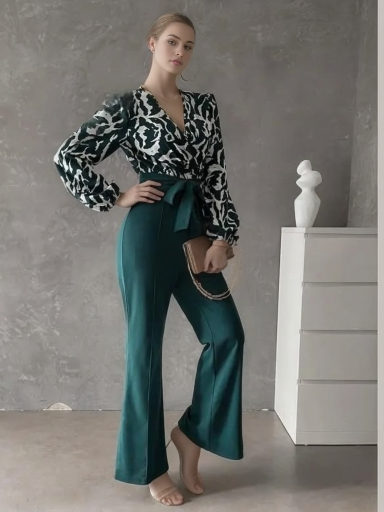 Evergreen Luxe Green Color Jumpsuit