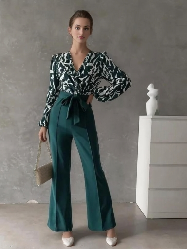 Evergreen Luxe Green Color Jumpsuit