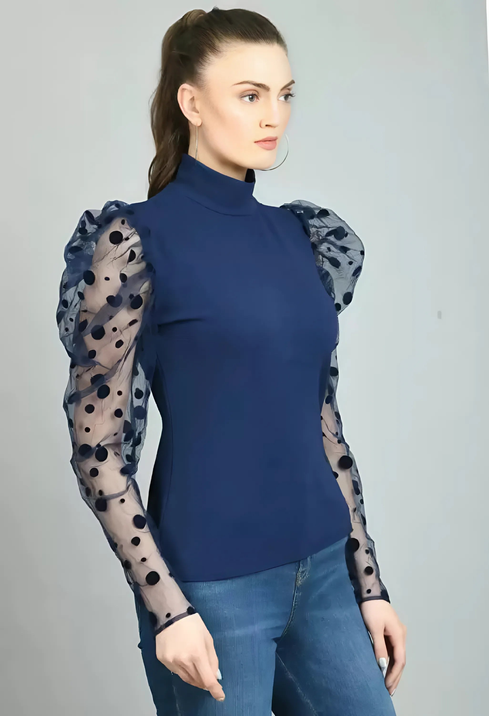 Ethereal Polka Dot Mesh Top