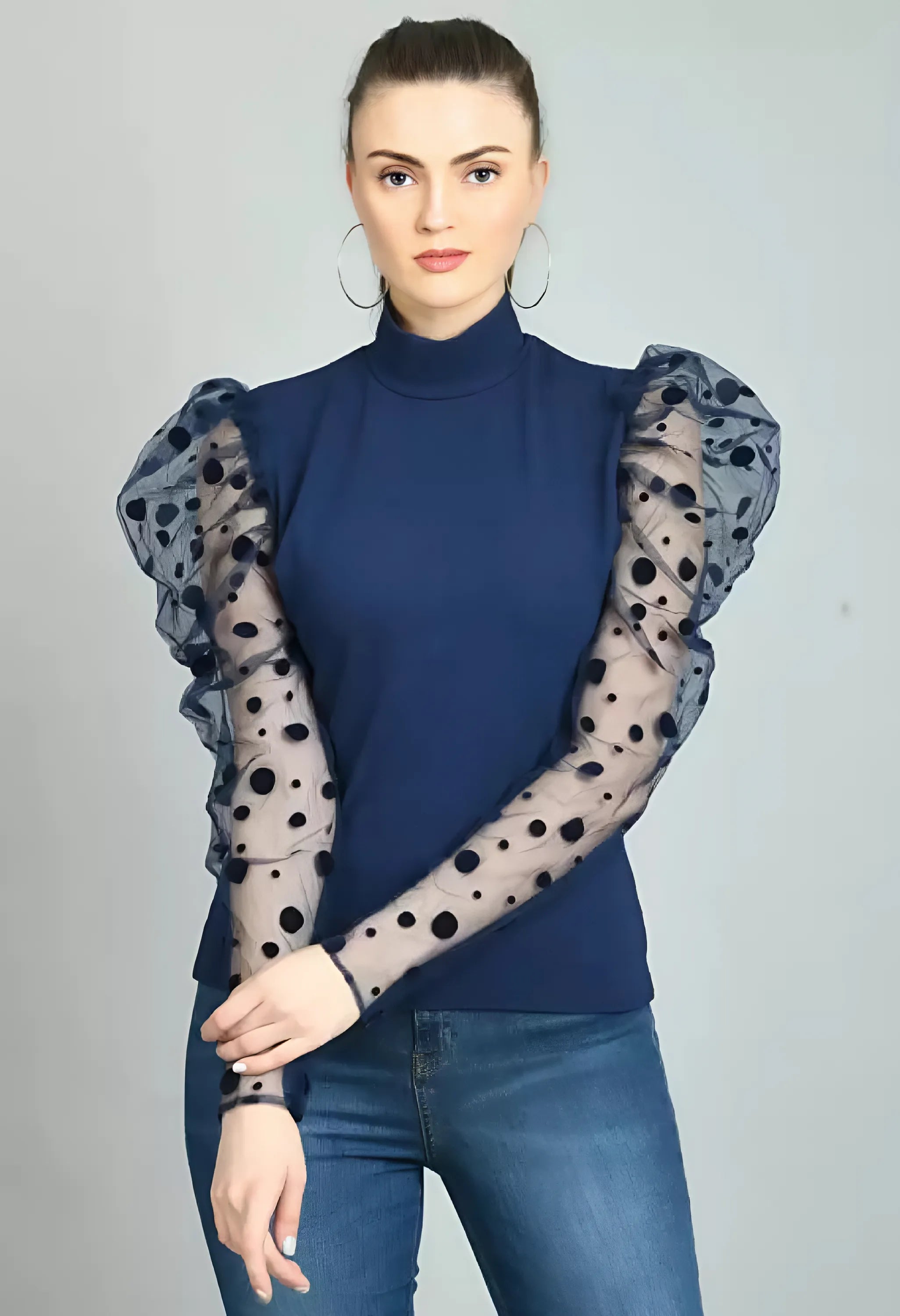 Ethereal Polka Dot Mesh Top